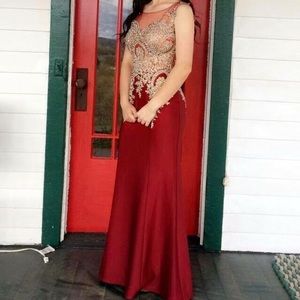 Burgundy/wine colored prom dress
